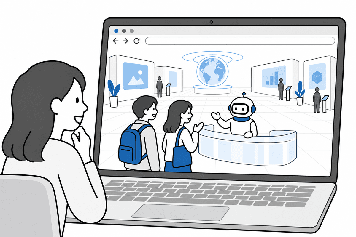 メタデスク：Web上のバーチャル空間の中で応対するAI社員